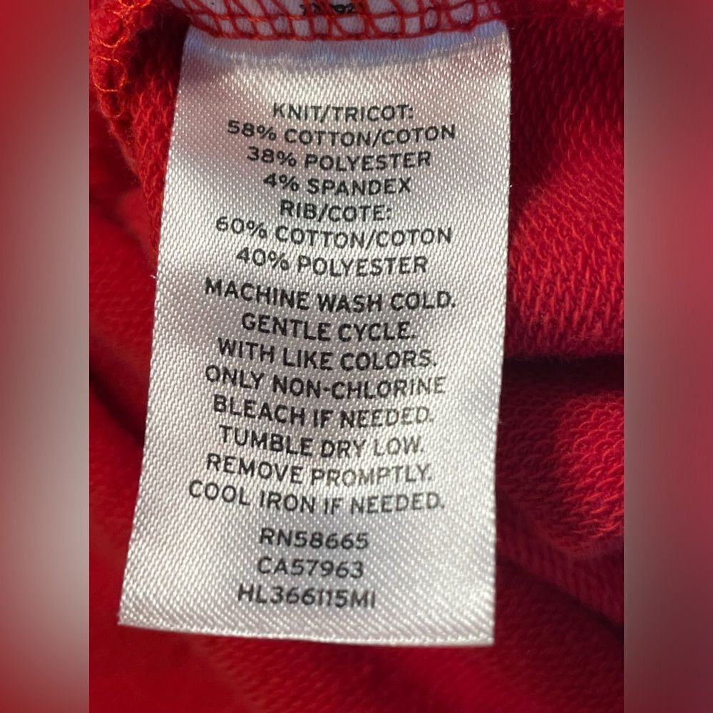 Hinge Ruffle Front Sweatshirt Red Small - Picture 5 of 5